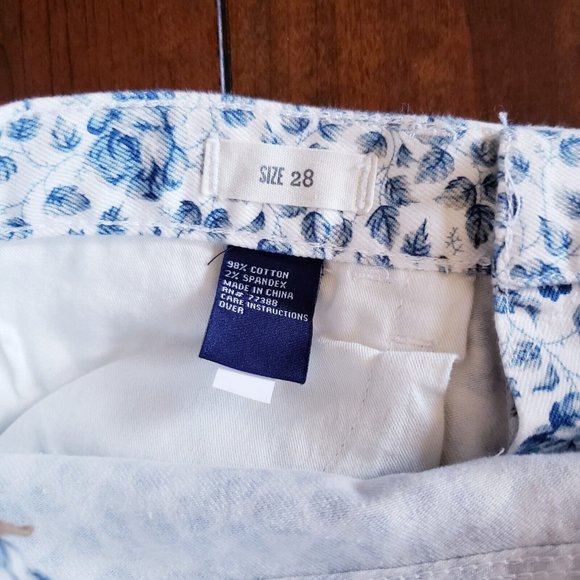 MADEWELL Skinny Ankle Jeans Floral Pattern Mid Rise, Size 28 White/blue - Picture 10 of 10